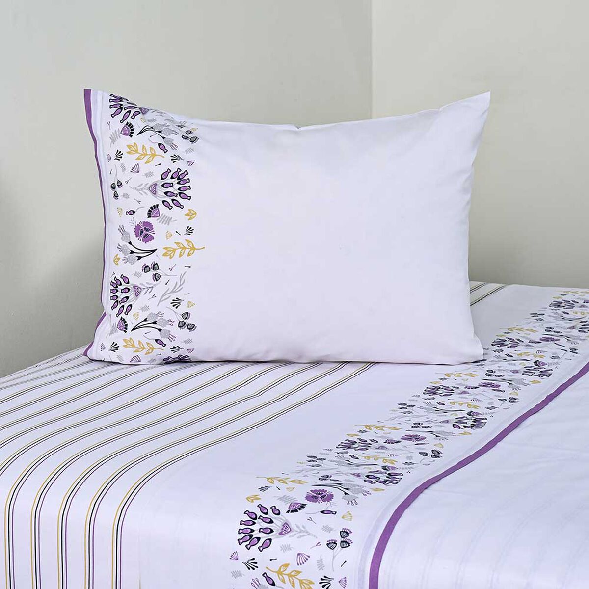 Juego de S&aacute;banas American Family 1 Plaza 144 Hilos Adel Gris