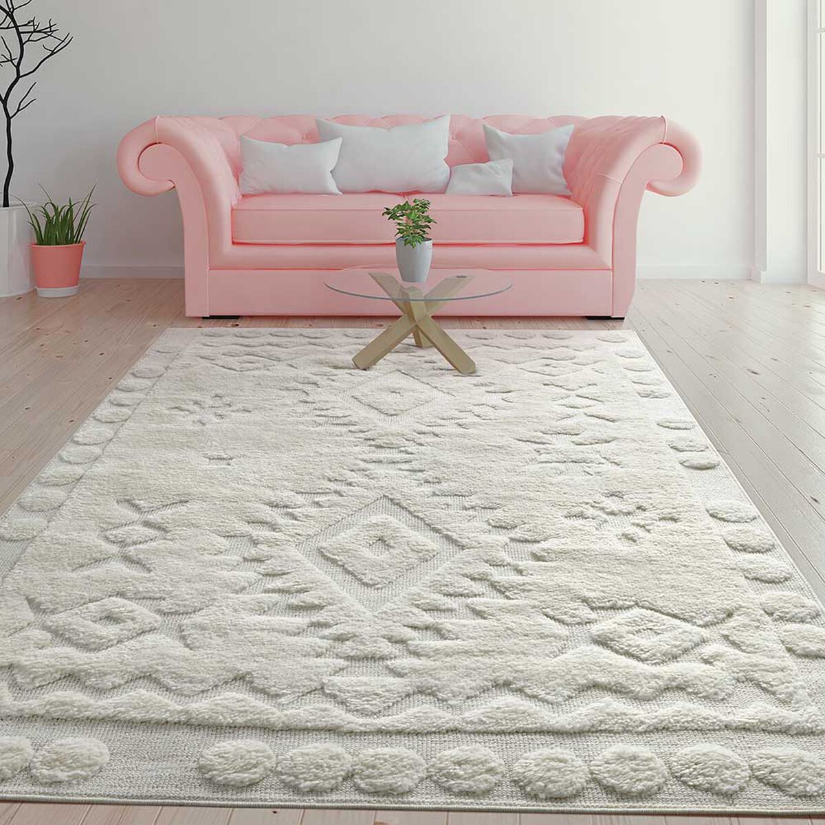 Alfombra Modalfo Palafito Blanca 120 x 180 cm