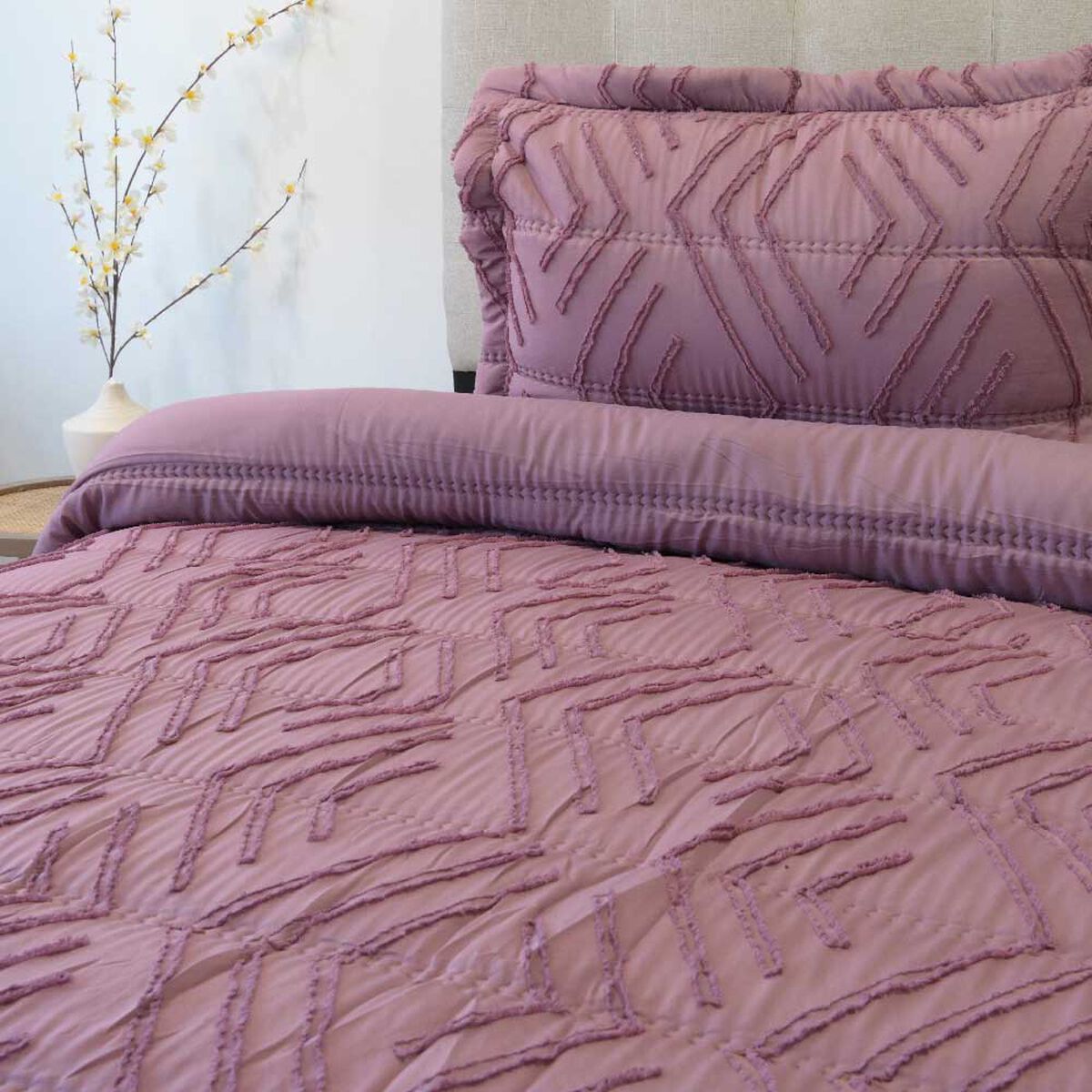Plum&oacute;n Doral 1.5 Plazas Touch Nebula Liso Rosa