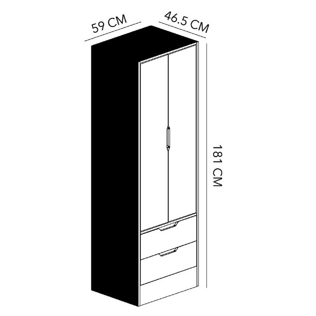 Clóset Mobikit 2 Puertas 2 Cajones Nogal