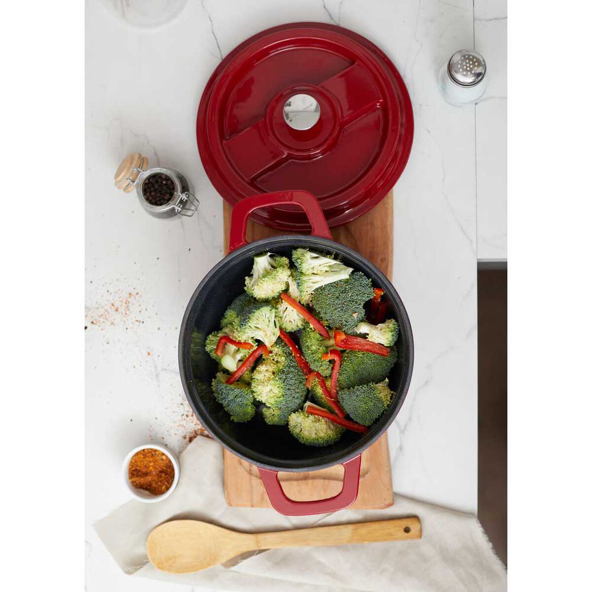 Olla Hierro Fundido Coquinaria 2.9 lt. Rojo