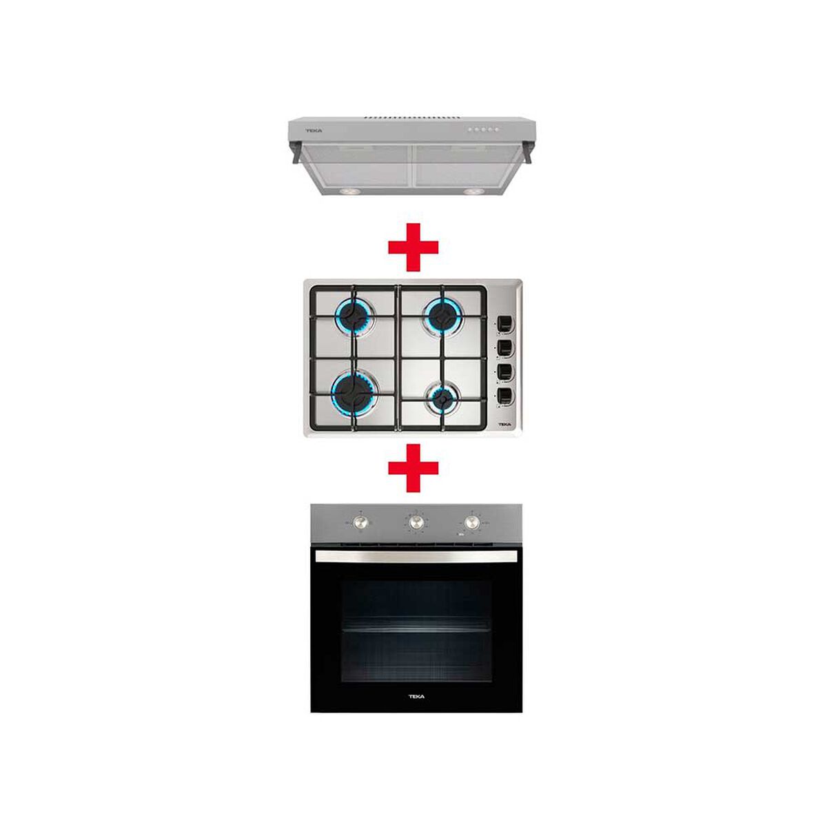 Combo Empotrado  Teka Horno HBB 4460 SS + Encimera HLX 540 KBB0C IX + Campana CX 62120 KOS Inox