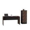 Combo Escritotio + Archivador 4 Puertas TuHome Home Office Negro Soft-Co&ntilde;ac