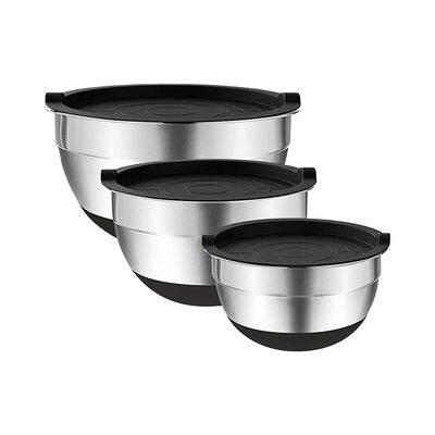 Imagen 1 del producto Set 3 Bowls con Tapa Acero Inoxidable Antideslizante Simplit
