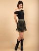 Falda Suede Mini Flecos Mujer Zibel