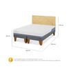 Cama Europea CIC Base Dividida 2 Plazas Excellence Plus + Respaldo Villarrica Mostaza
