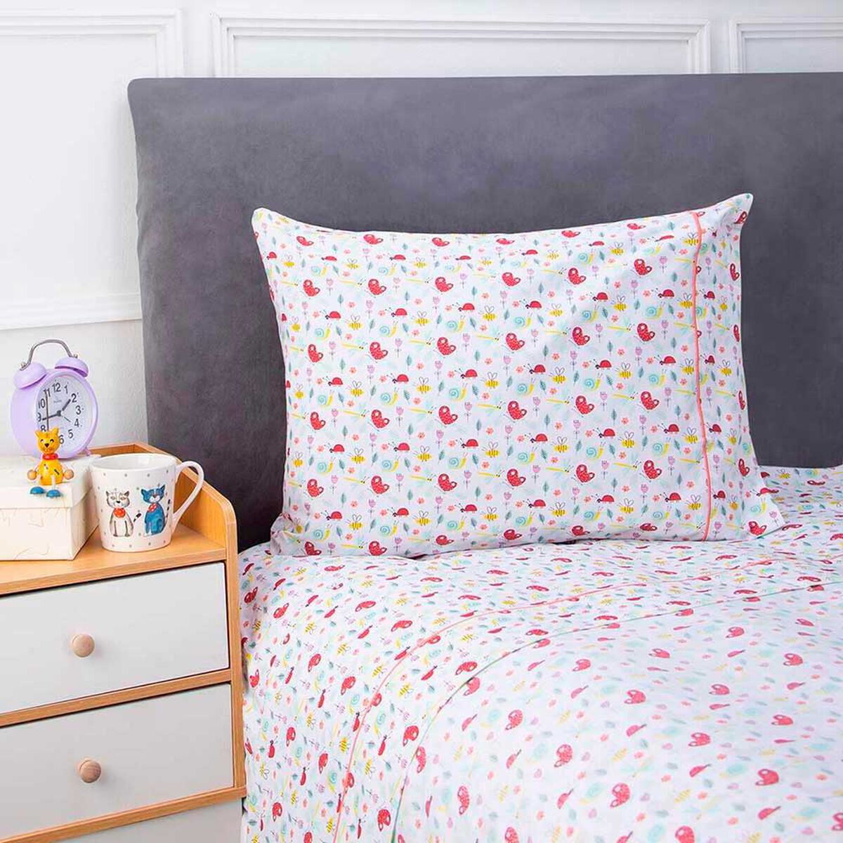 Juego de S&aacute;banas Infantil Estampado Casanova Kids 144 Hilos 1,5 Plazas Nature