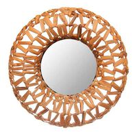Espejo Mimbre Natural Vgo para Colgar Circular 46 cm Beige
