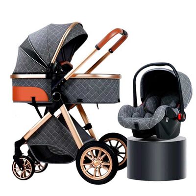 Imagen 1 del producto Coche Deluxe con Silla Nido y Accesorios Gris Lubabycas