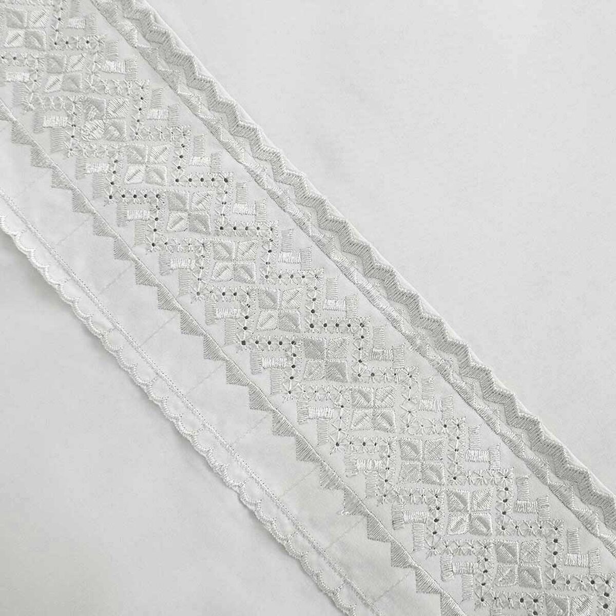 Juego de S&aacute;banas Plumetti 2 Plazas Broderie Celeste