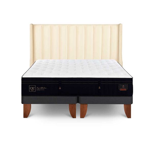 Cama Europea CIC Base Dividida Súper King Súper Permium + Respaldo Panaro