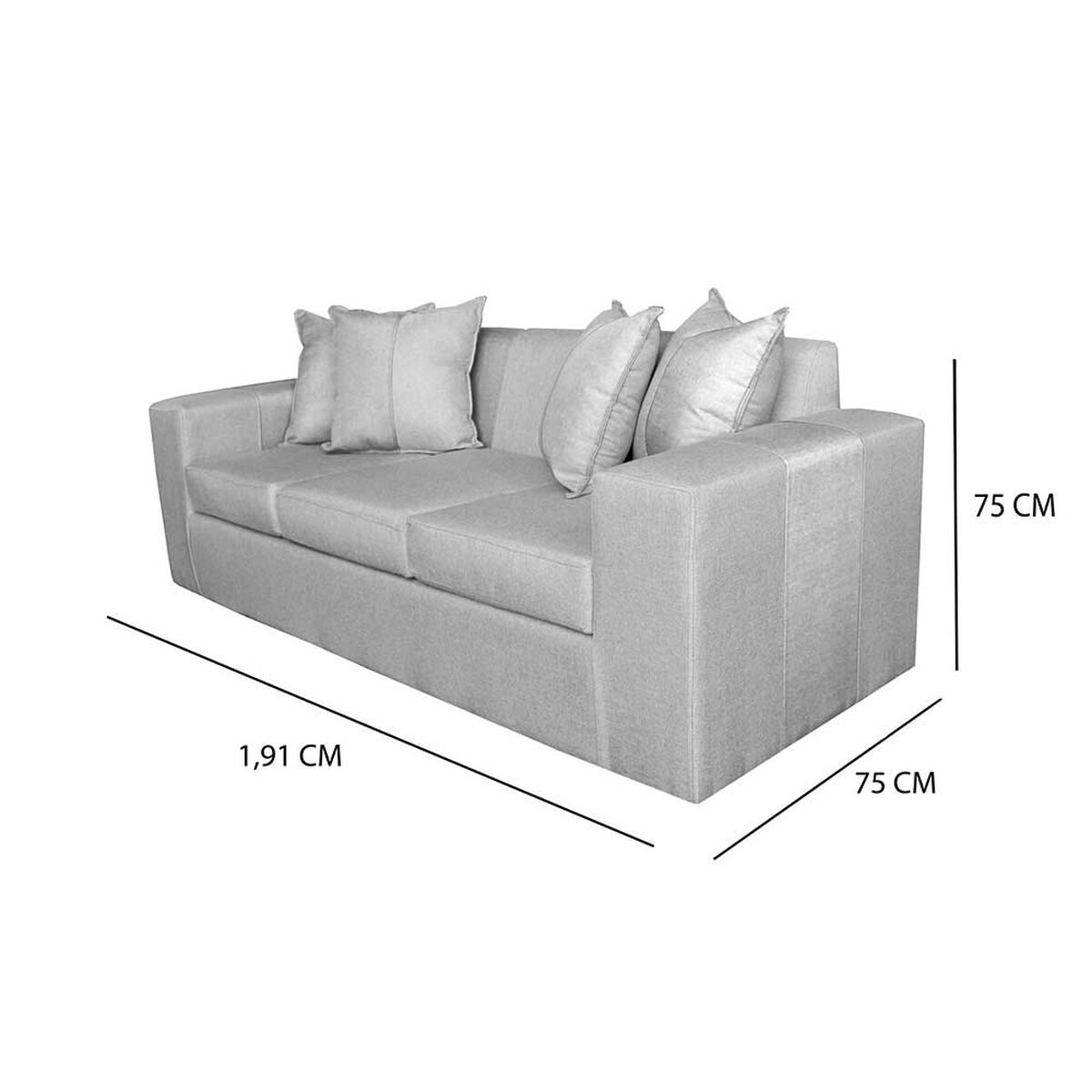 Sofa + 2 Pouff A&M Home Maxi Gris