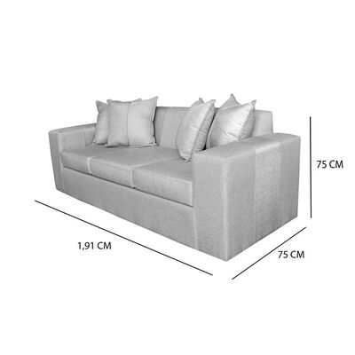 Imagen 2 del producto Sofa + 2 Pouff A&M Home Maxi Gris