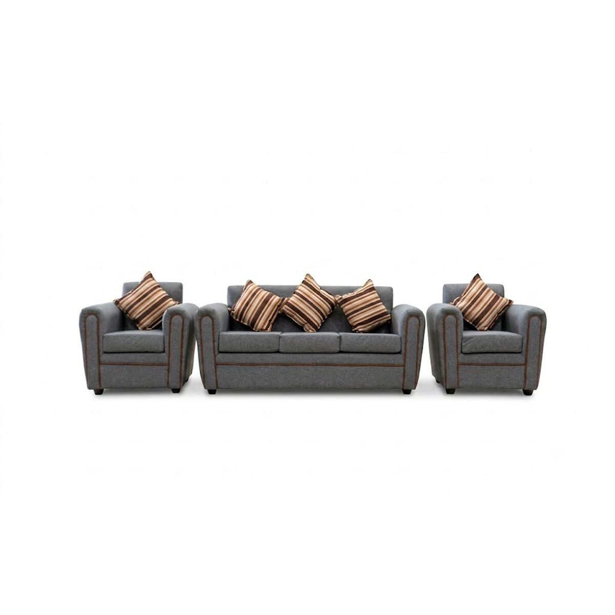 Juego de Living Almore Alemania Sof&aacute; 3 Cuerpos + Dos Sillones 1 Cuerpo Gris