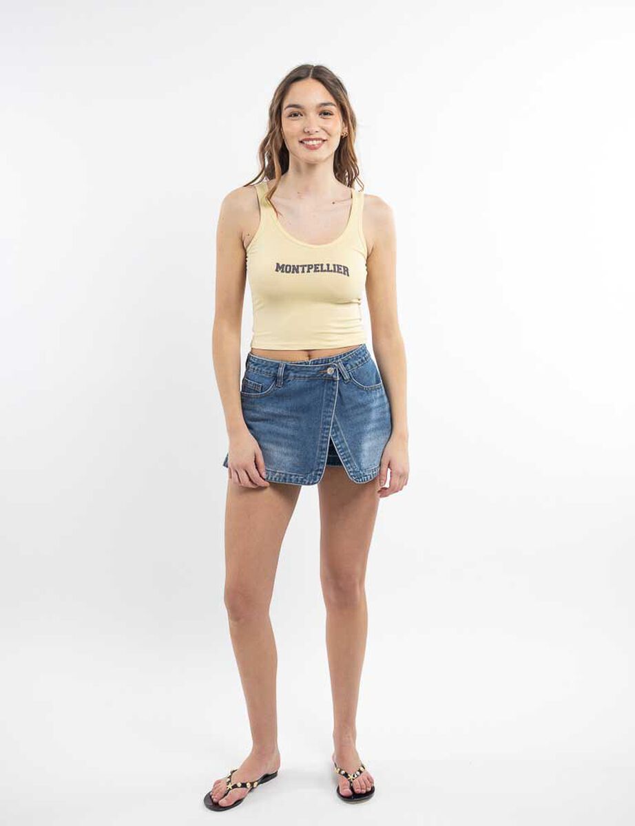 Polera Crop Sin Mangas Mujer Icono