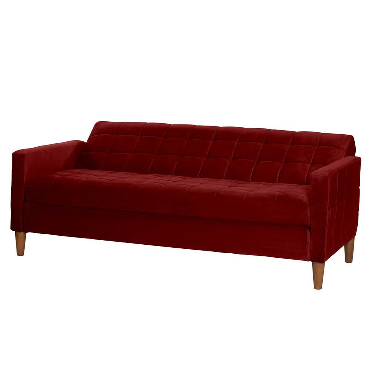 Futón Latam Home Genova Velvet 3 Cuerpos Burdeo