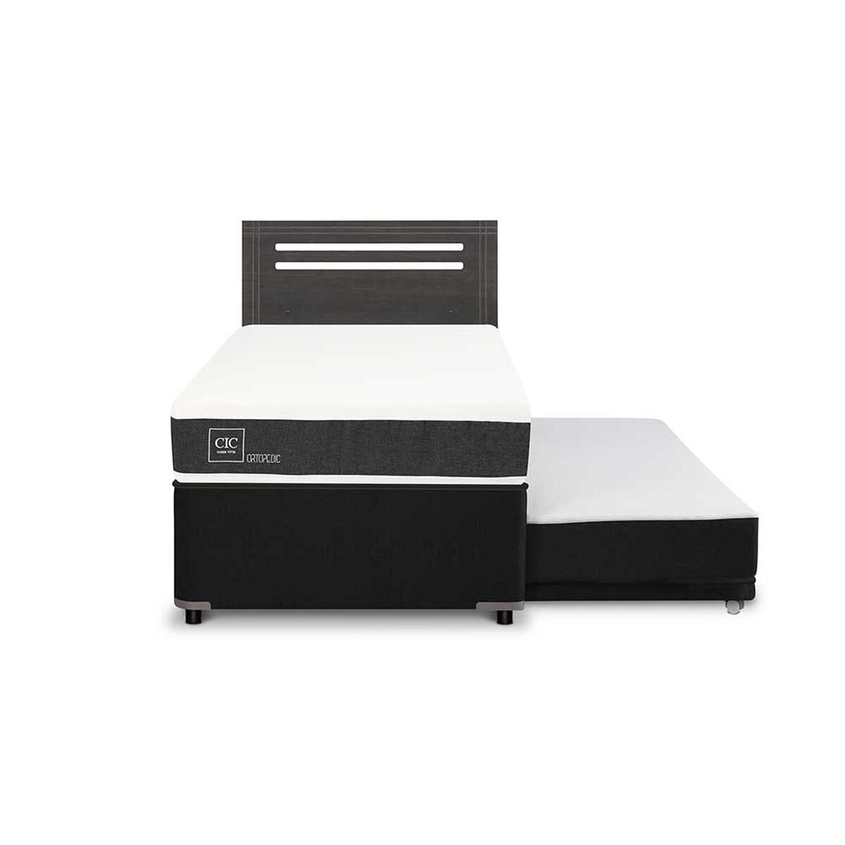 Cama Nido CIC Base Normal 1,5 Plazas Ortopedic + Respaldo Munich