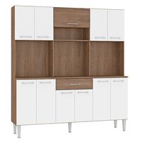 Mueble de Cocina Vekkahome Emi 1 Cajón 12 Puertas Café