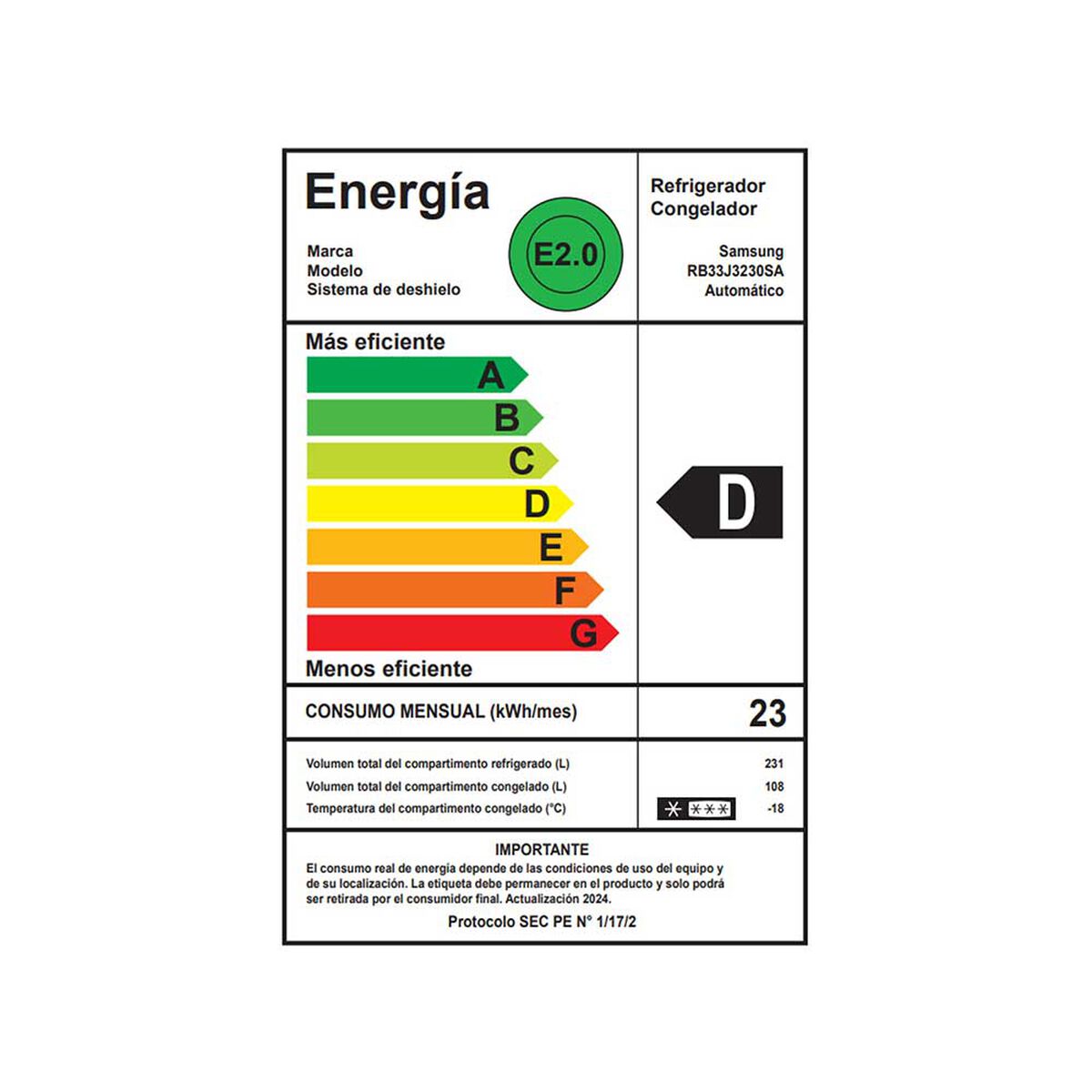 Refrigerador No Frost Samsung RB33J3230SA/ZS 328 lts.