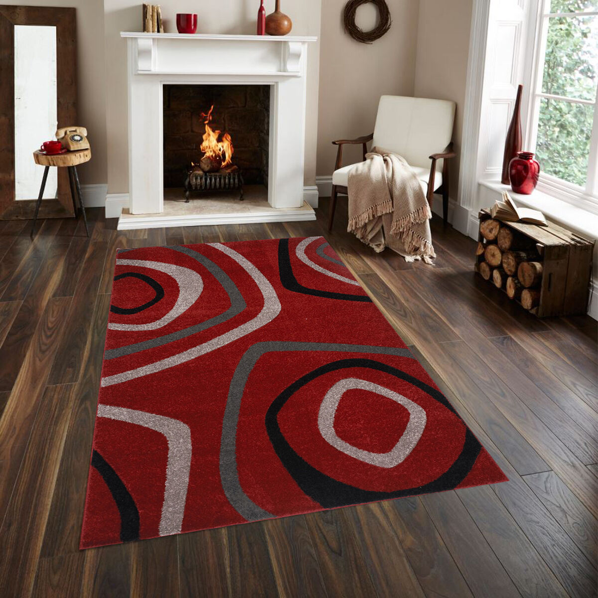 Alfombra Idetex Carved Rojo 150 x 200 cm