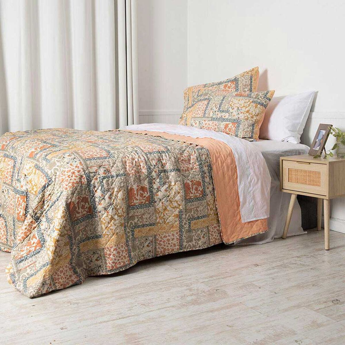 Cubrecama Mashini 1,5 Plazas Estampado Gales