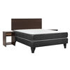 Cama Europea Celta 2 Plazas New Mega + Respaldo + 2 Veladores Castilla