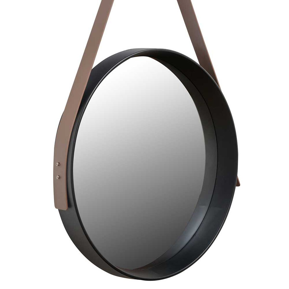 Espejo Plástico Vgo con Correa Circular 52 cm Café