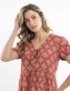 Vestido Estampado Mini Manga Corta Mujer Alma