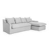 Sofá Seccional Derecho Innovamuebles Fontana Lino 4 Cuerpos Gris Perla