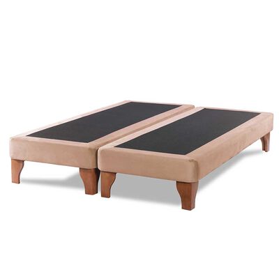 Imagen 2 del producto Base Europea Dividida Latam Home 2 Plazas Zen Tela Velvet Beige