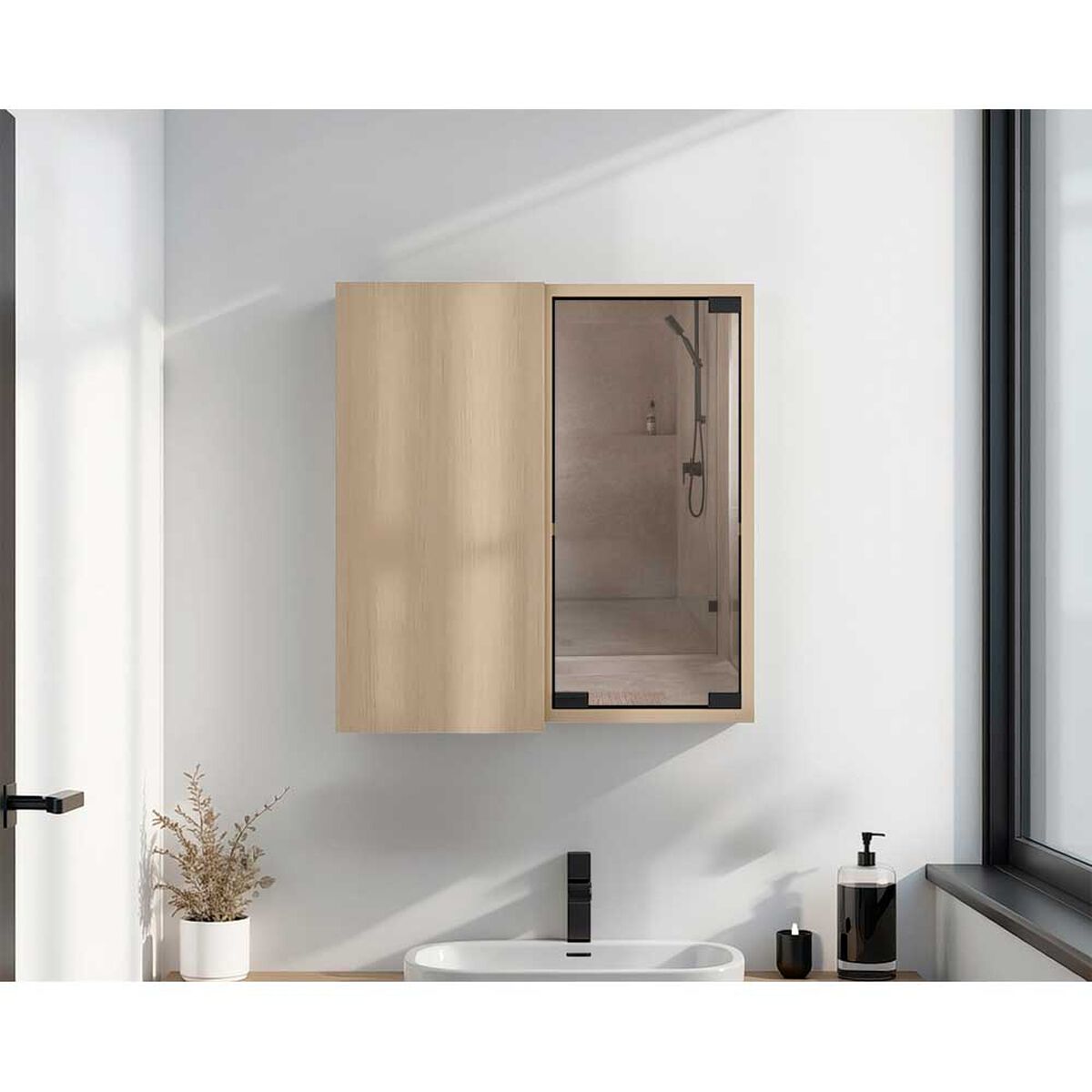 Botiqu&iacute;n con Espejo TuHome Miro 2 Puertas Rovere
