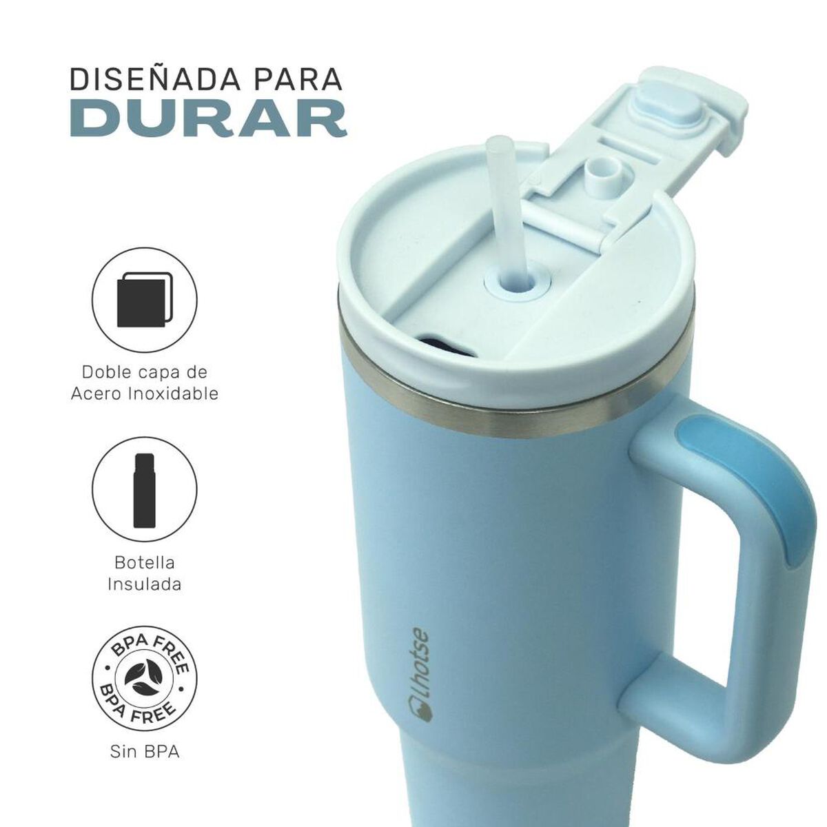 Vaso T&eacute;rmico Tumbler Lhotse Acero Inoxidable con Tapa 1180ml Azul Cielo