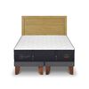 Cama Europea CIC Base Dividida King Grand Premium + Respaldo Milan Mostaza
