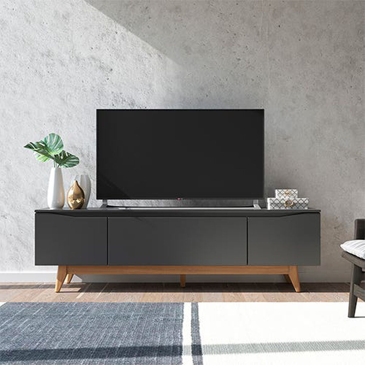 Rack TV Decocasa Flyn Hasta 75" Negro