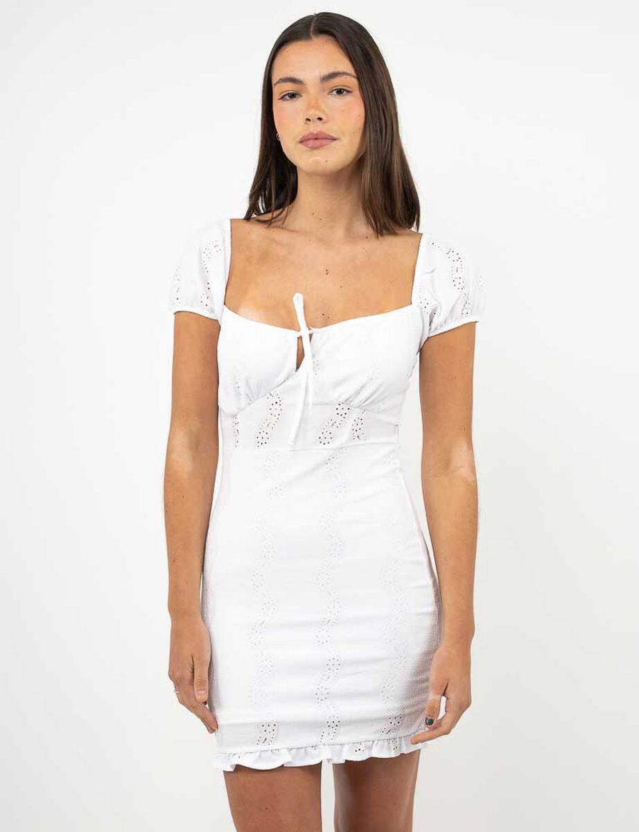 Vestido Mini Manga Corta Mujer Icono