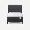 Cama Europea Rosen 1,5 Plazas Wave + Respaldo + Velador Lucio Grafito