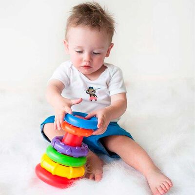 Torre de Bloques para Apilar y Encajar Multicolor Playgro