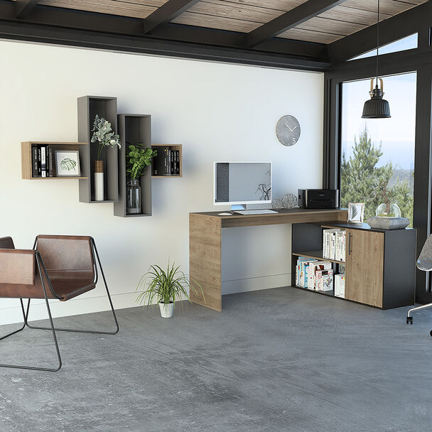 Combo Escritorio + Repisa Wall 2A Tuhome Bilbao 9