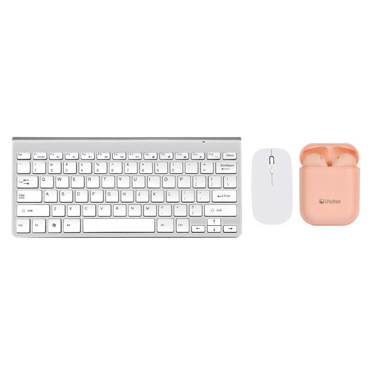 Kit Teclado + Mouse Levo + Audífonos Lhotse Rm12 Rosado