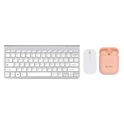 Kit Teclado + Mouse Levo + Audífonos Lhotse Rm12 Rosado