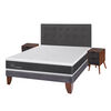 Cama Europea CIC 2 Plazas  Ortopedic + Respaldo + 2 Veladores Eufrates