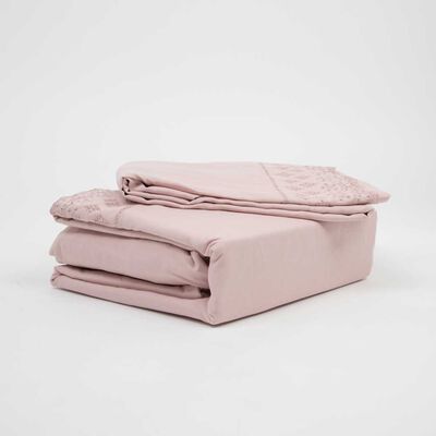 Imagen 2 del producto Juego de Sábanas Broderie Dreams 2 Plazas Rosa, Menta, Gris, Mauve