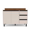 Mueble Base de Cocina Premier Vekkahome 2 Puertas 3 Cajones Beige