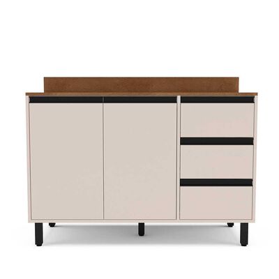 Mueble Base de Cocina Premier Vekkahome 2 Puertas 3 Cajones Beige