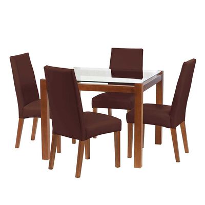 Juego de Comedor Latam Home Barcelona 4 Sillas Chocolate