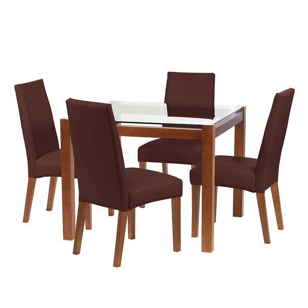 Juego de Comedor Latam Home Barcelona 4 Sillas Chocolate