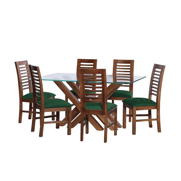 Juego de Comedor Latam Home Merida 6 Sillas Verde