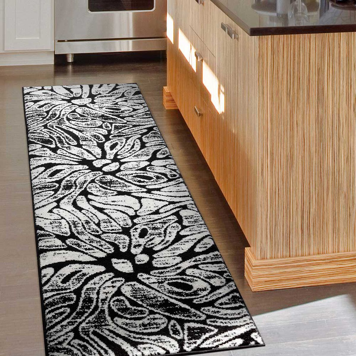 Alfombra de Pasillo Modalfo Siesta Negro 230 x 70 cm