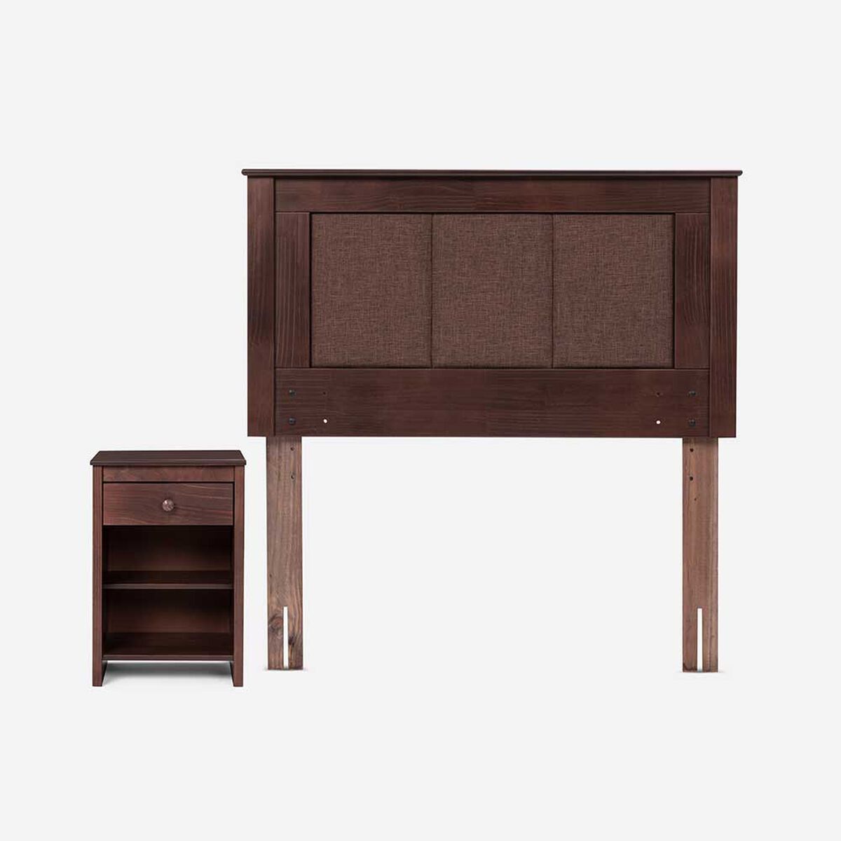 Cama Nido Rosen 1,5 Plazas Pratta + Respaldo + Velador Rachel