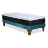 Cama Europea Latam Home 1 Plaza Zen Top Foam Visco Velvet Turquesa